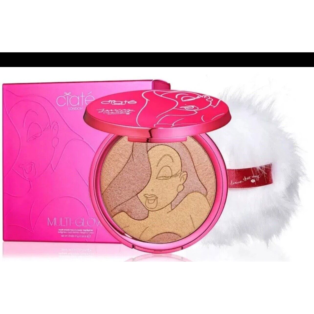 CIATE LONDON Jessica Rabbit Multi Glow Face & Body Highlighter w/Puff - NIB !