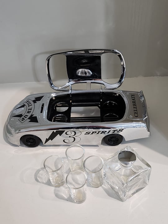 Shot Glasses With Car Caddy Sport Car Barware Glasses Display Silver Stock Car #