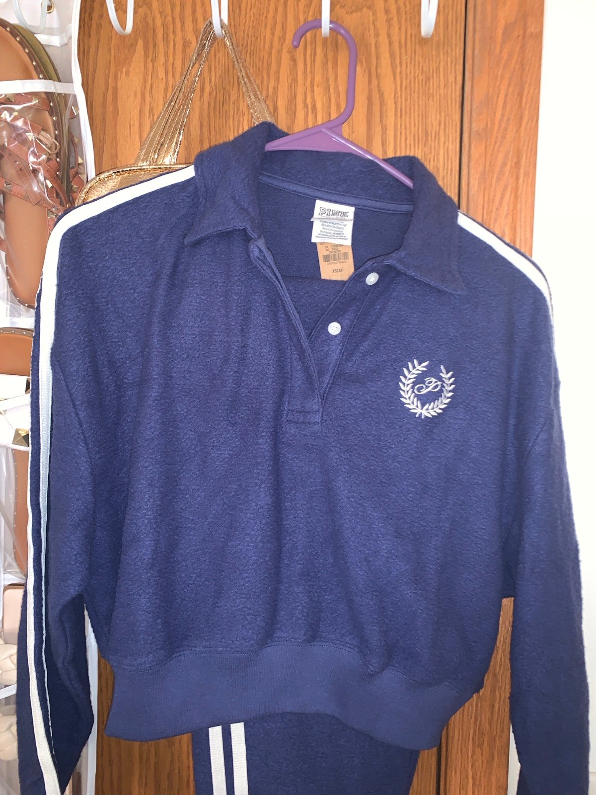 PINK xsmall reverse fleece pullover
