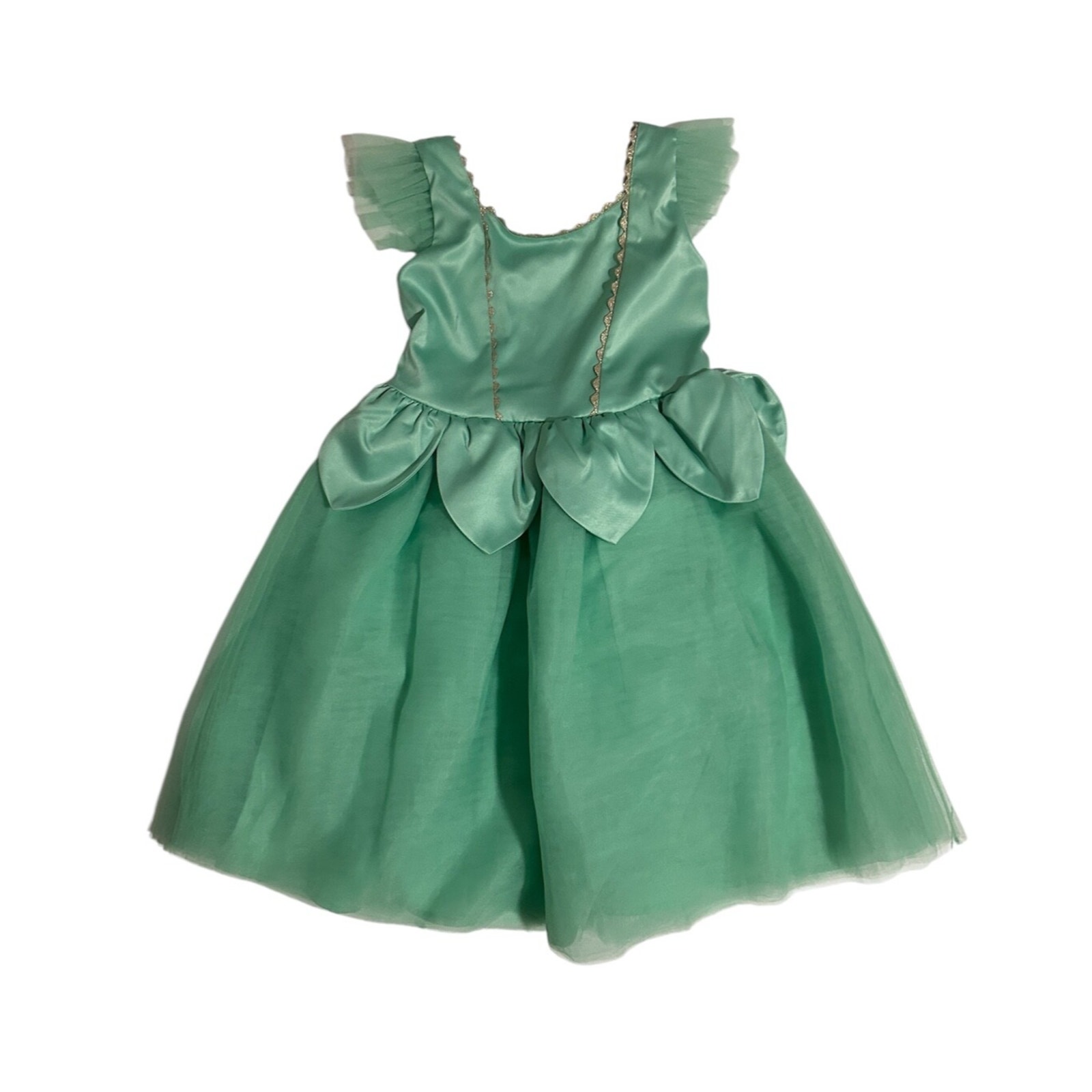 Janie & Jack Disney Princess & The Frog Tiana Dress Green Gown Girls Size 7 NWT