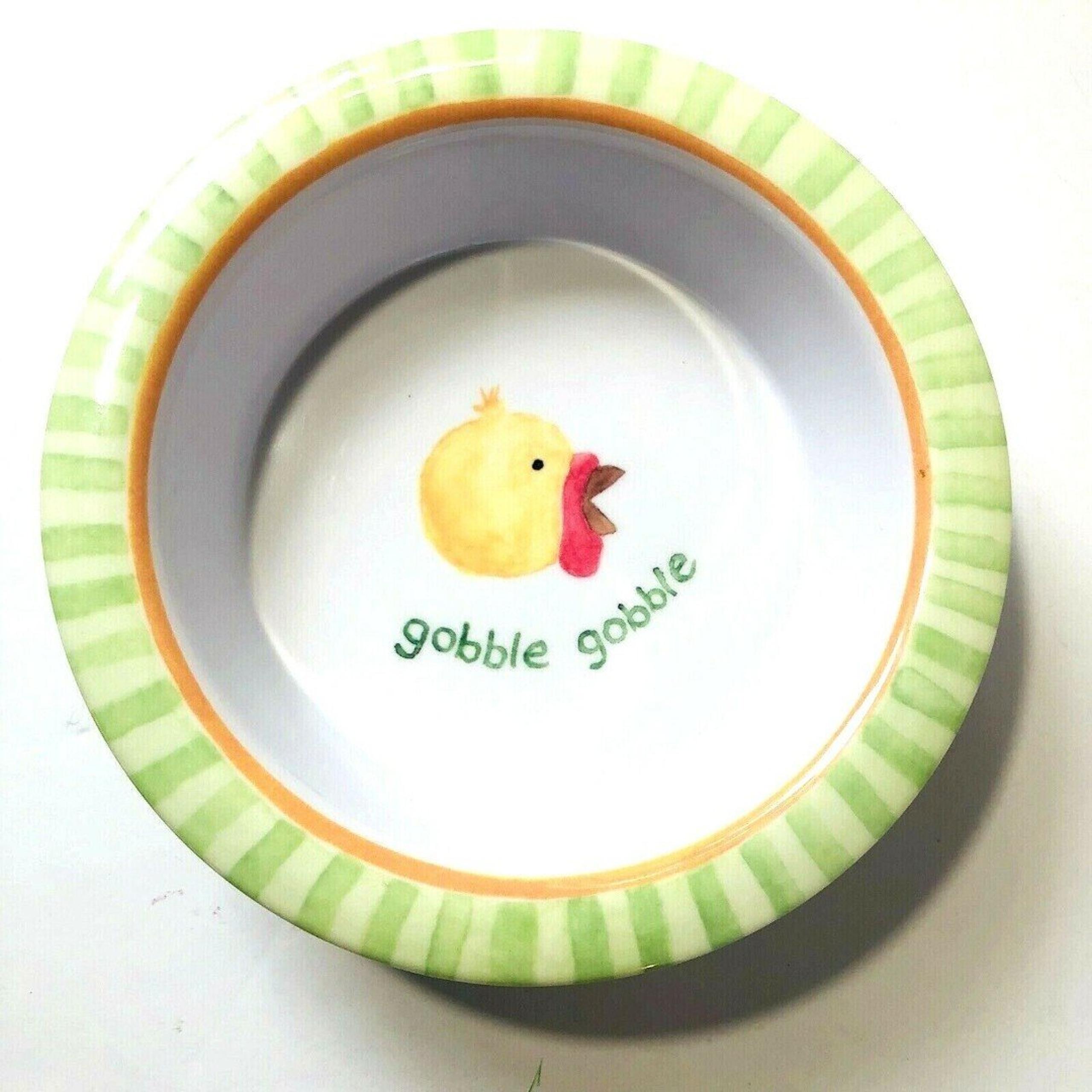 Pottery Barn Kids Gobble Gobble Suction Bowl Toddler Baby Vintage