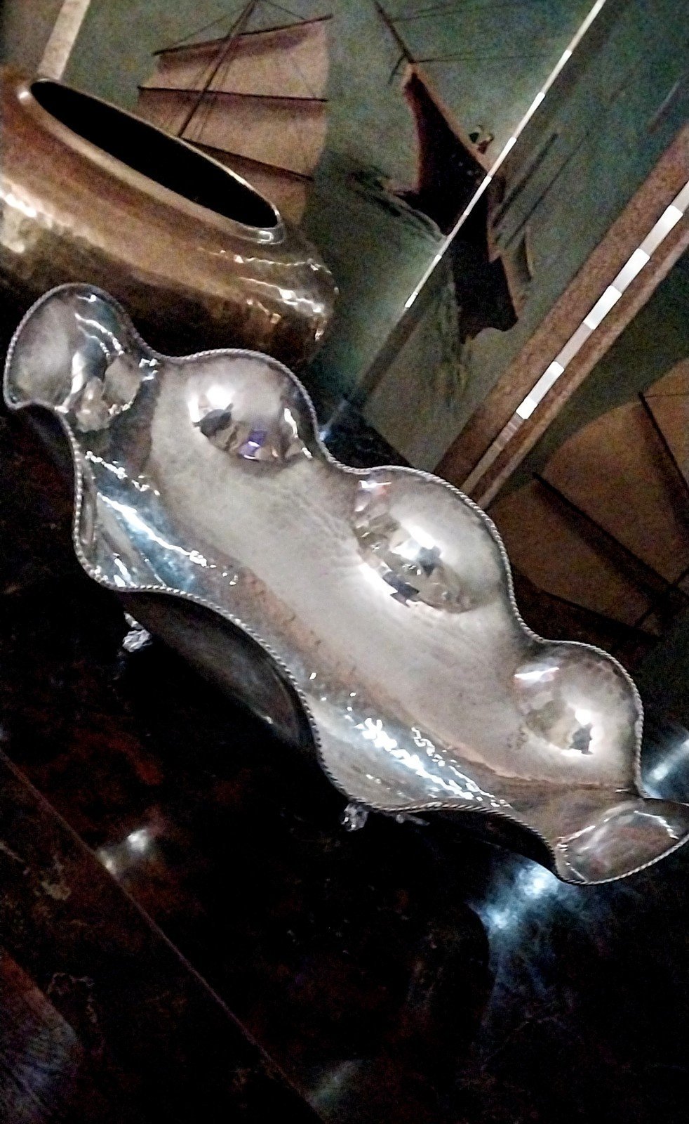 Hammered Italian Footed Centerpiece/Bowl