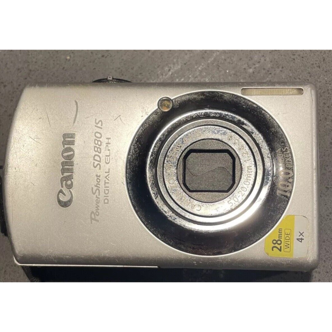 Canon PowerShot SD880 IS ELPH 10.0MP Digital Camera W/Batt & Mem card NO CHARGER
