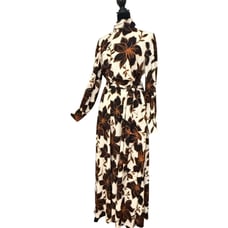 Alexia Admor Saliah Maxi Dress Womens 6 Mock neck Floral Blouson Sleeve Modest