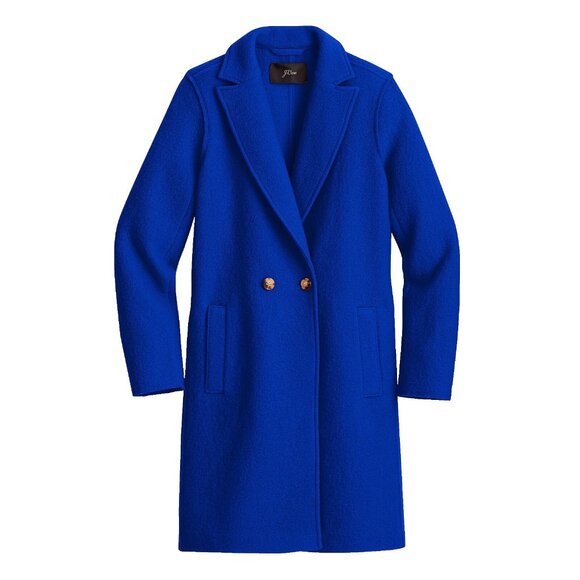 NWT J.Crew Daphne Topcoat in Royal Cobalt Blue Italian Boiled Wool Coat 4 228