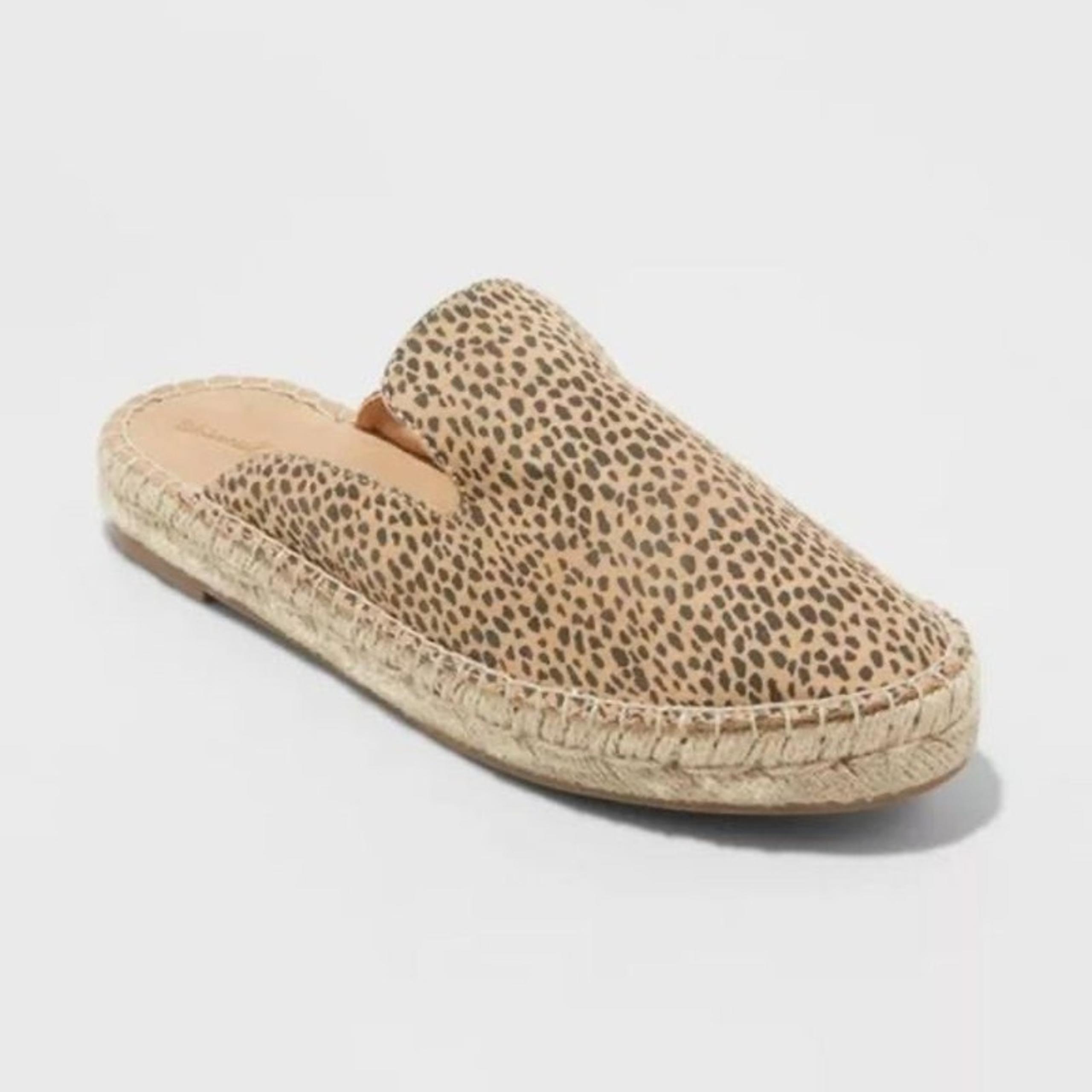 Universal Thread Clara Leopard Espadrille Flat Mules Size 8