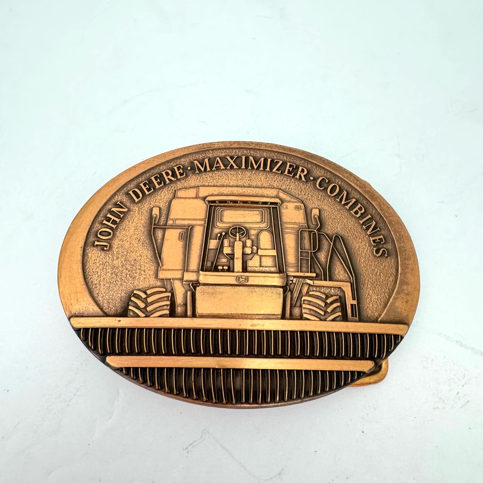 John Deere Vintage 80s Limited Edition Bronze Maximizer Combine Belt Buckle
