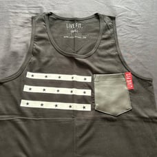 Live Fit Apparel LVFT S Tank Top Patch Stars Stripes Limited Brand New VHTF