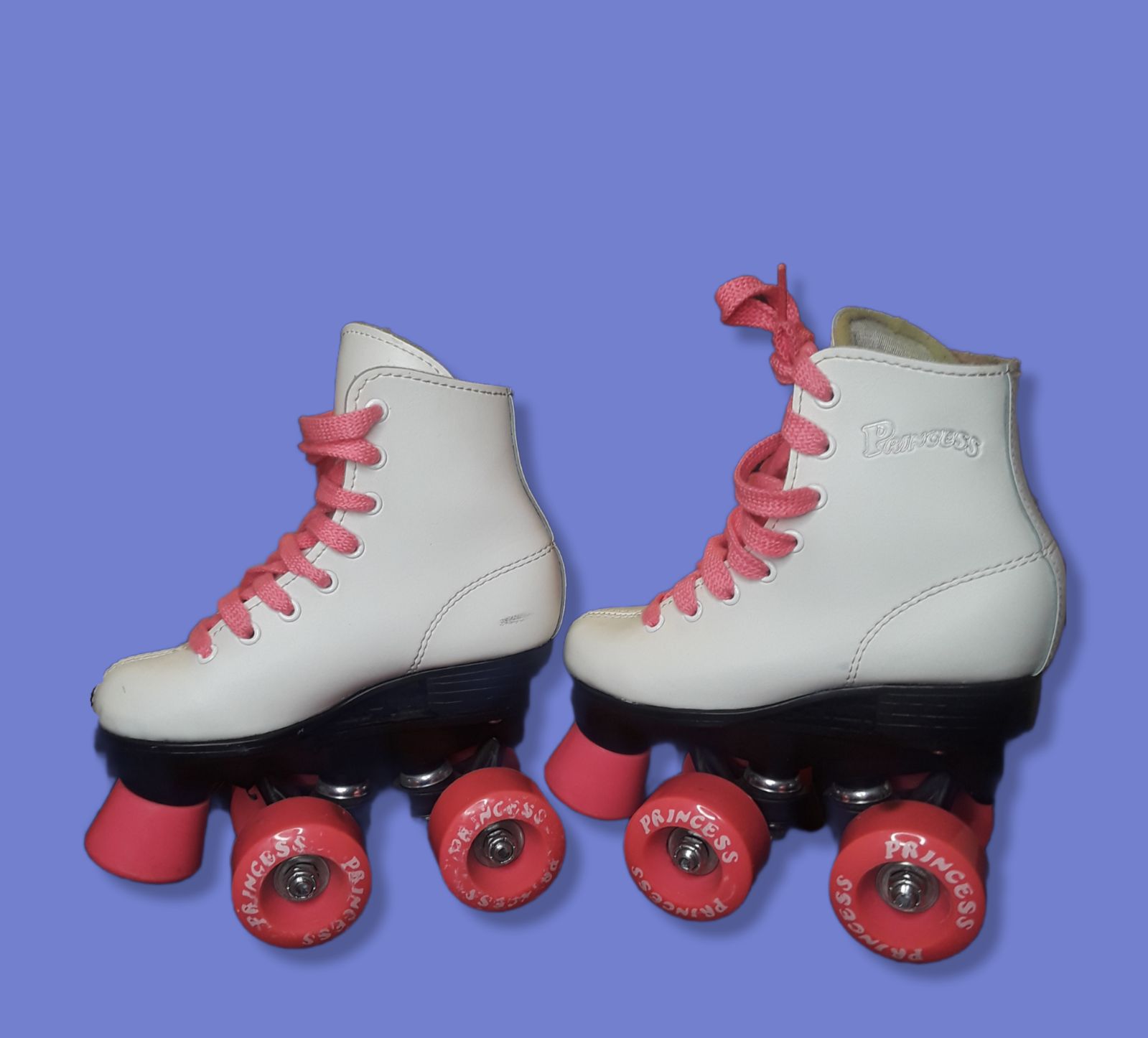 Epic Princess Pink White Indoor/Outdoor Quad Roller Skates Junior High Top Retro