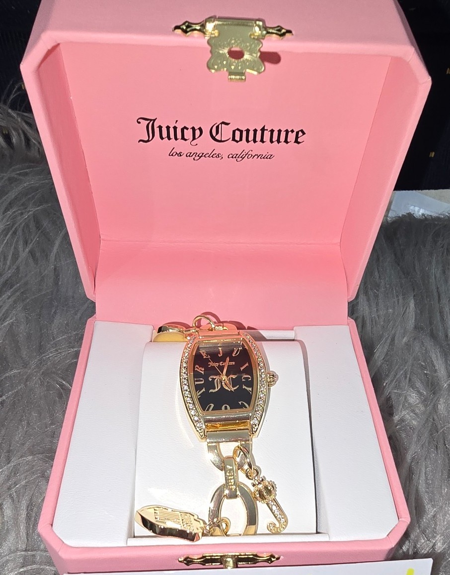 Juicy Couture Silver Tone Dangling Charms Watch