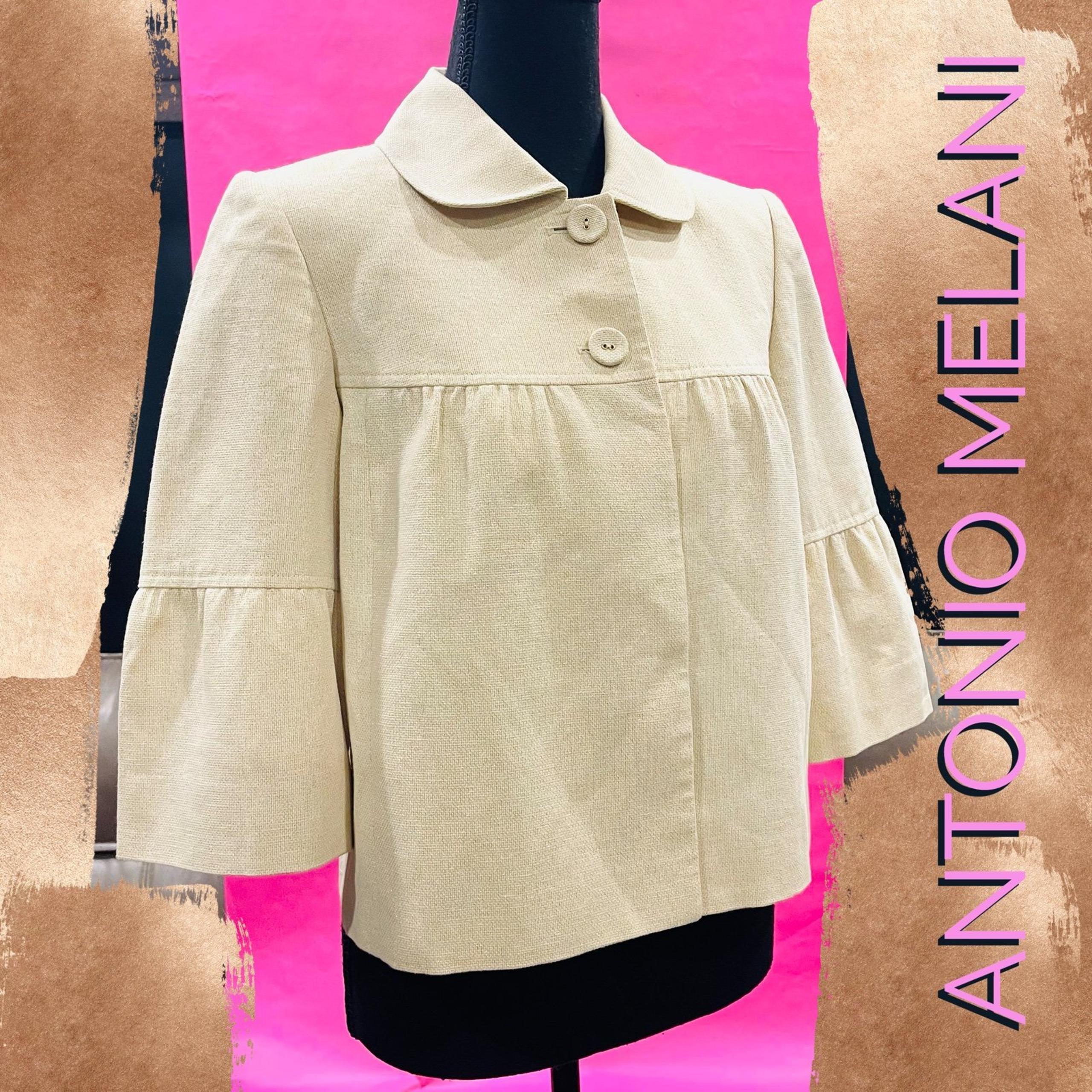 Antonio Melani Gold 3/4 Sleeve Peplum Blazer Size 2