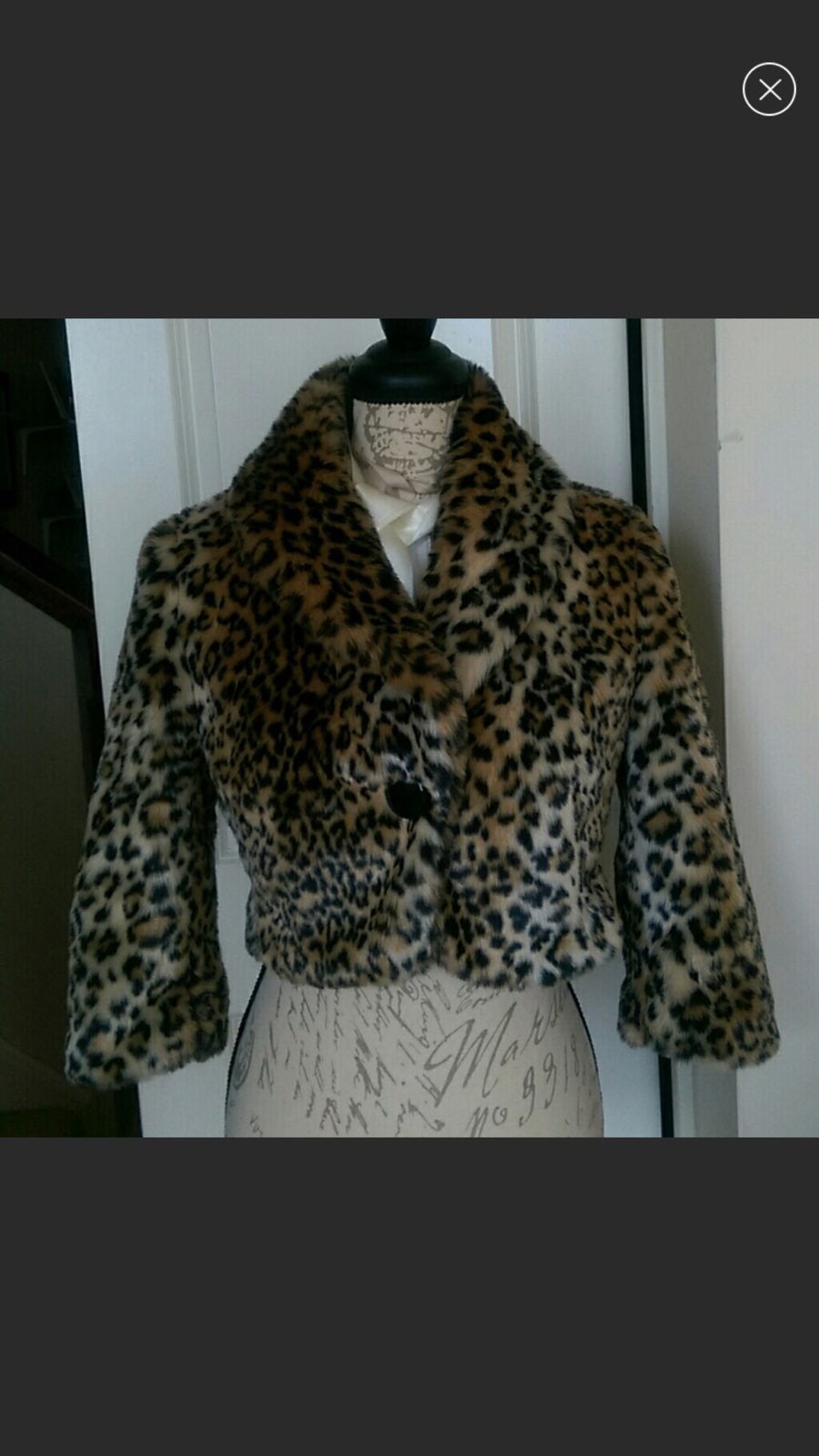 Plush Leopard Print F.Fur Cropped Jacket