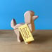 Poodle dog white/cream Waldorf wood toy