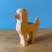 Poodle dog white/cream Waldorf wood toy