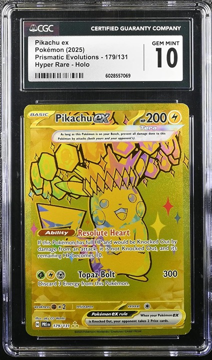 2025 Prismatic Evolutions Pikachu ex CGC 10