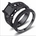 New Luxury 18k gold filled round cut black zircon