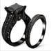 New Luxury 18k gold filled round cut black zircon