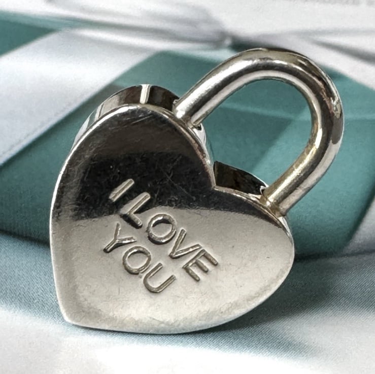 Tiffany & Co. Sterling Silver 925 I LOVE YOU Heart Padlock