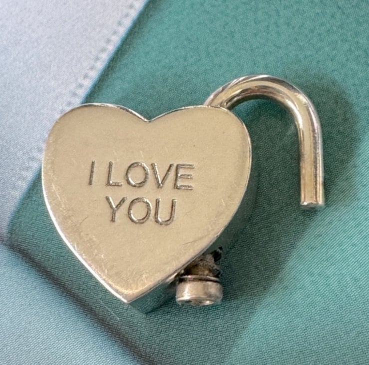 Tiffany & Co. Sterling Silver 925 I LOVE YOU Heart Padlock