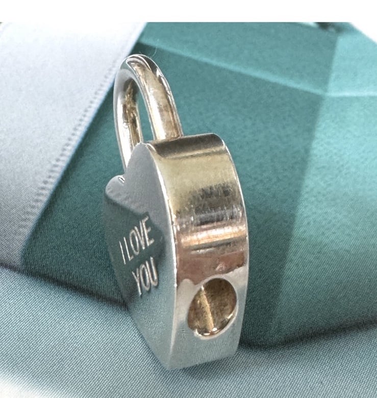 Tiffany & Co. Sterling Silver 925 I LOVE YOU Heart Padlock