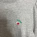 JOIE bernette cherry embroidered sweatshirt in gray size S