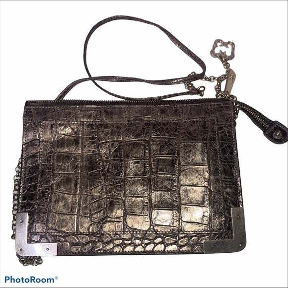 Eric Javits Crossbody bag silver croc