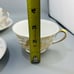 Vintage Japan Kutani Gold Mt. Fuji Mountain Village Teacup and Saucer Set of 4