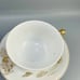 Vintage Japan Kutani Gold Mt. Fuji Mountain Village Teacup and Saucer Set of 4