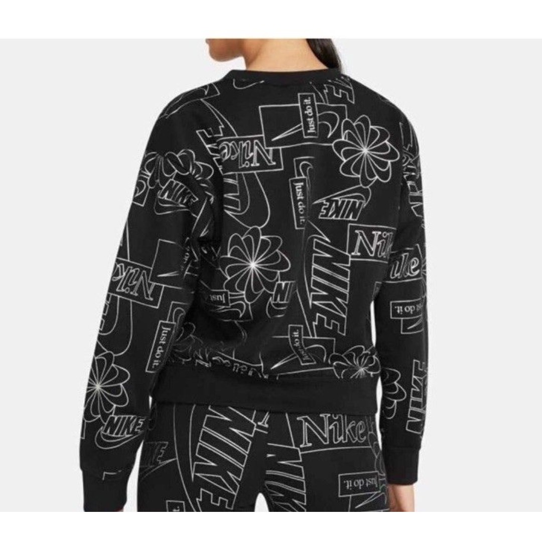 Nike Women’s Icon Clash Black/Silver Print Crew Sweatshirt (#56323) Size Large