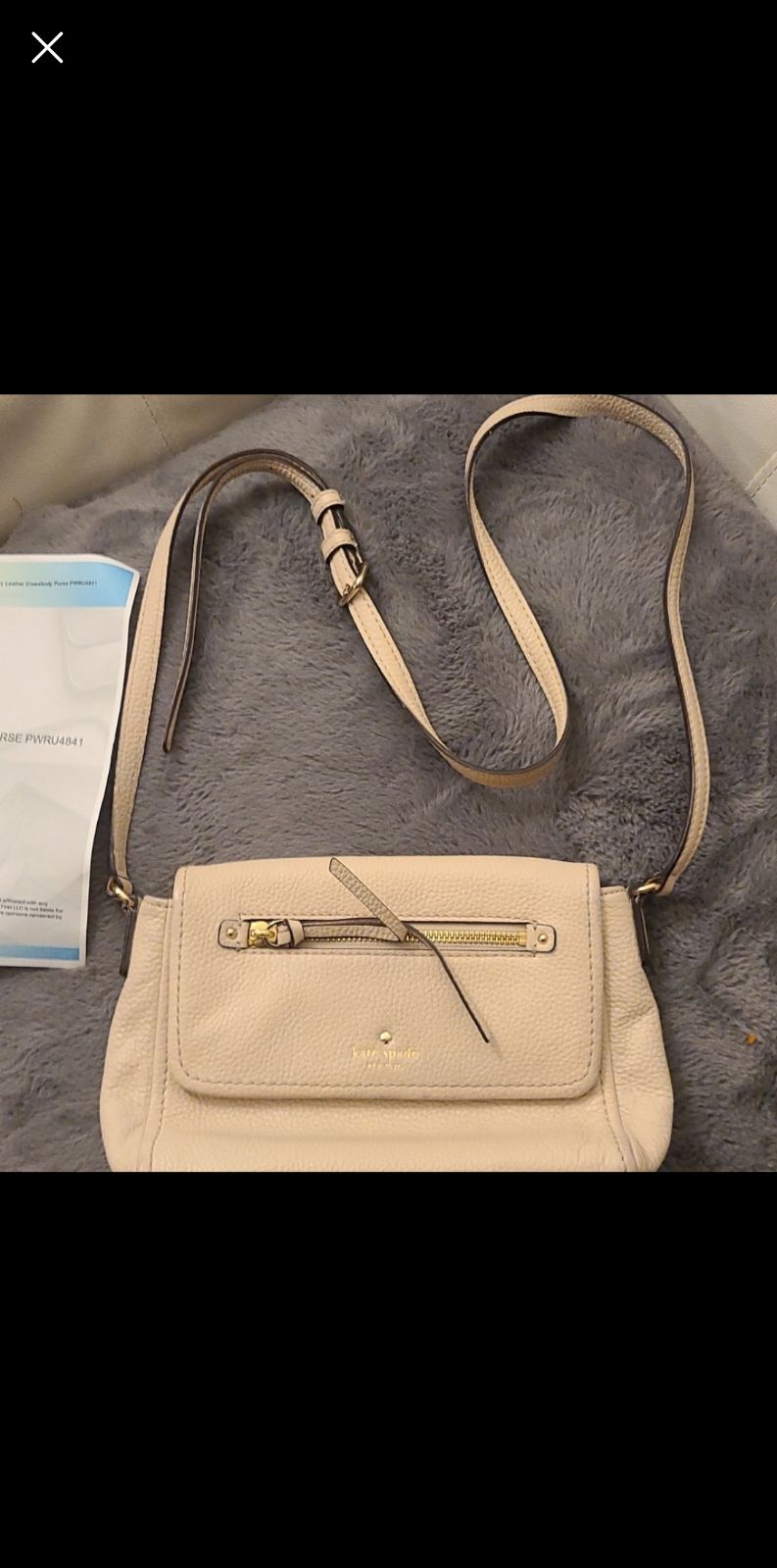 Authentic Kate Spade Cobble Hill Mini Toddy Ivory Leather Crossbody Purse