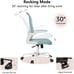 Ergonomic Office Chair,Lumbar Chair with Flip-up Arms and Adjustable Height-blue