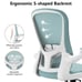 Ergonomic Office Chair,Lumbar Chair with Flip-up Arms and Adjustable Height-blue
