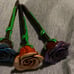 Mexican Art Hand Made Rose Flower Pen set of 3