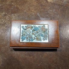 Rare Vintage Signed Millie Crutchfield Enamel/Copper Wooden Box 1965