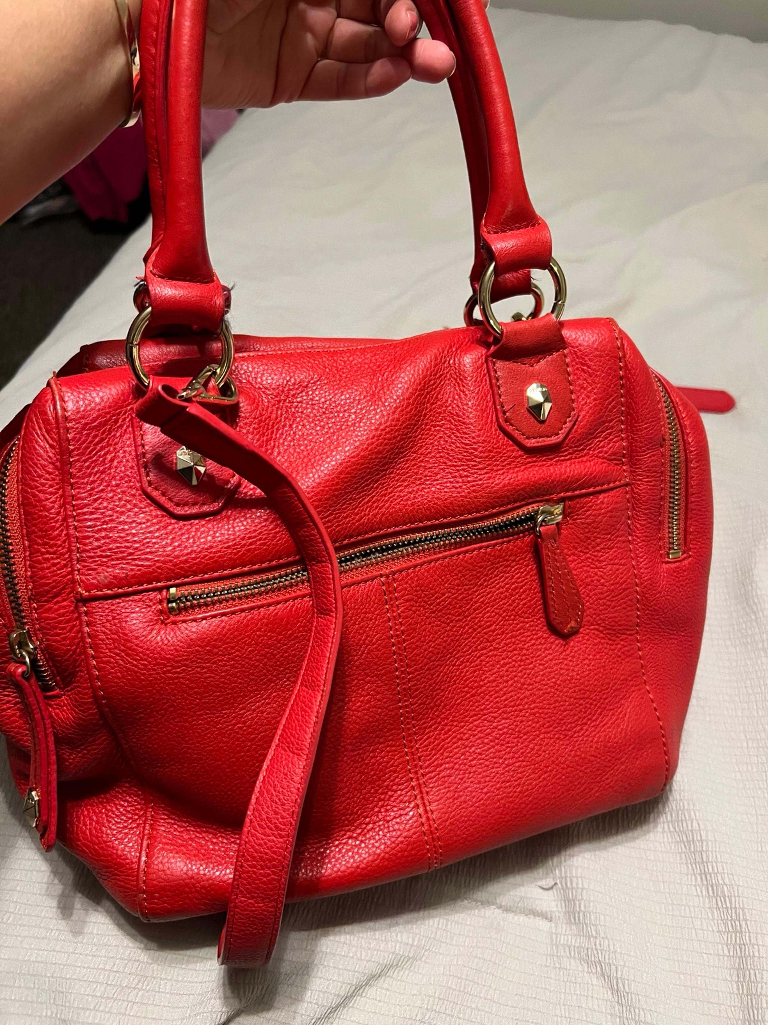 Perlina leather red/coral handbag/crossbody