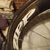 Zipp 404 aero tubular 18 bladed spoke front wheel with like new conti tire