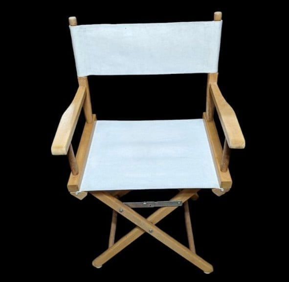 Vintage Director's Chair Solid Wood and Canvas