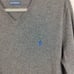 Vintage Polo Ralph Lauren Merino Wool Sweater Mens Medium Gray V-Neck Preppy