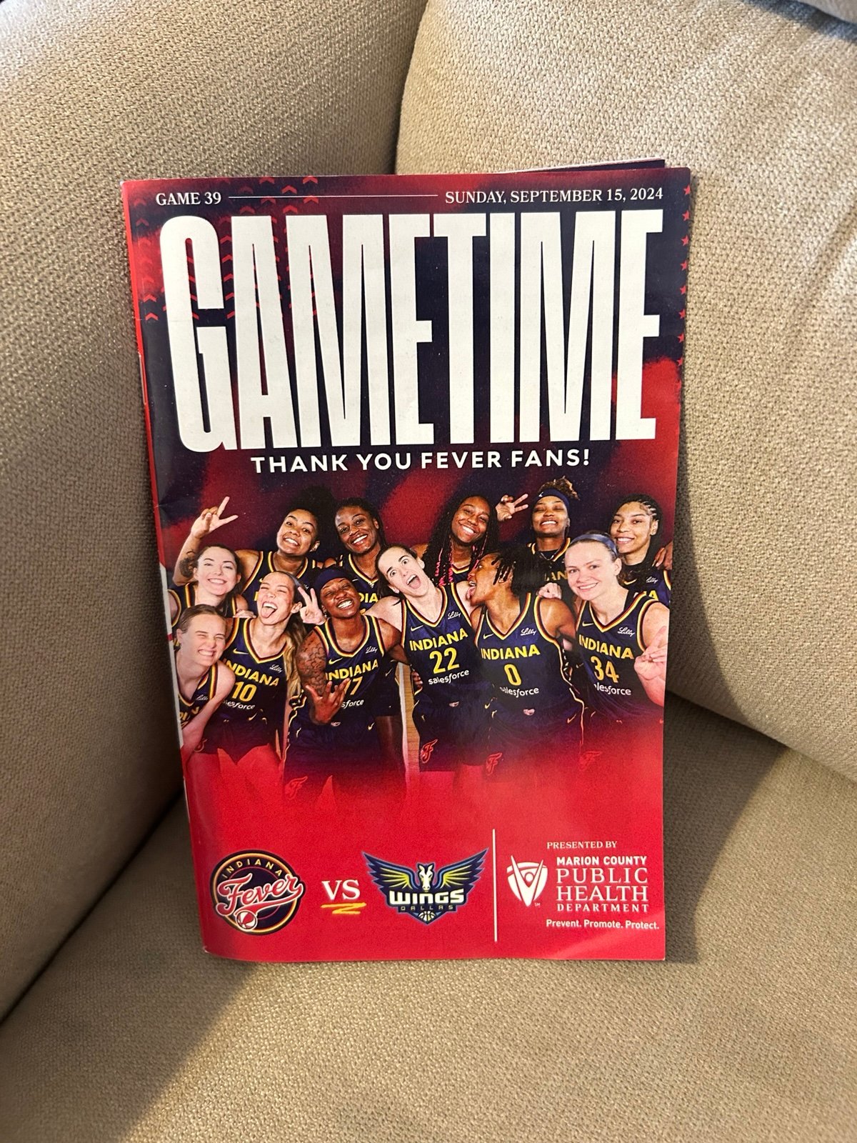 Indiana fever game time program Dallas wings Caitlin Clark wnba historic game rc