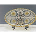 Vintage Mikasa Walther STAR PINWHEEL Oval Divided Tray Clear W/ Yellow Accents