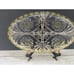 Vintage Mikasa Walther STAR PINWHEEL Oval Divided Tray Clear W/ Yellow Accents