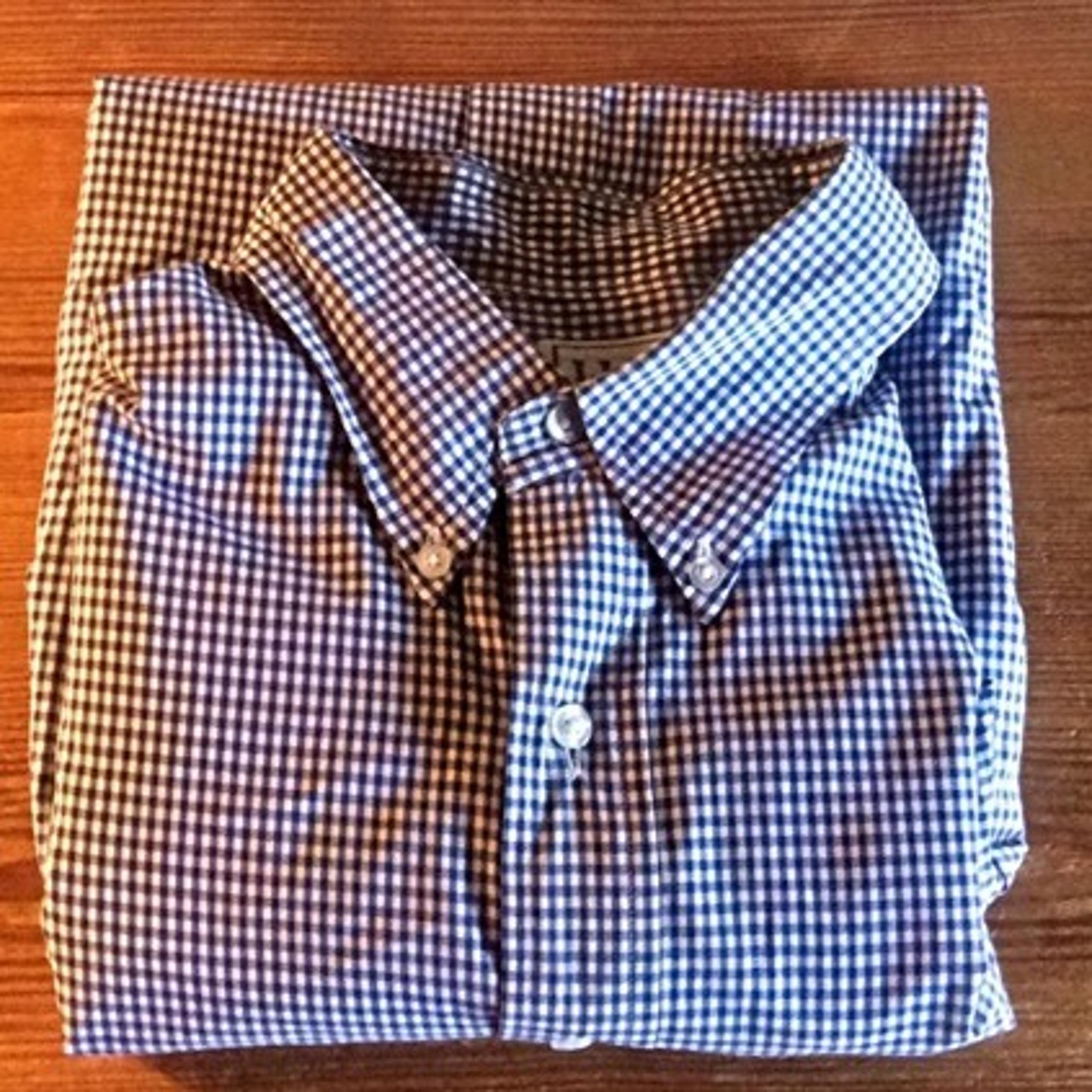 L.L. Bean Button Down Shirt Men Size Large Blue White Check Long Sleeve