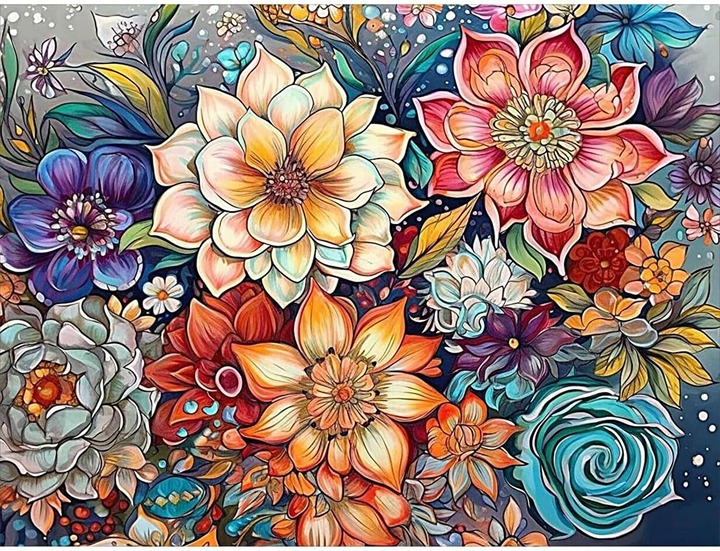 5D Flower Diamond Painting Kits for Adults 16x12inch