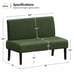 2 Seater Armless Mini Small Sofa Corduroy Compact Loveseat Couch for Small Space