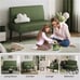 2 Seater Armless Mini Small Sofa Corduroy Compact Loveseat Couch for Small Space