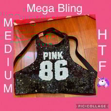 VS PINK Bling Halter High Neck Crop Top - MEDIUM - HTF