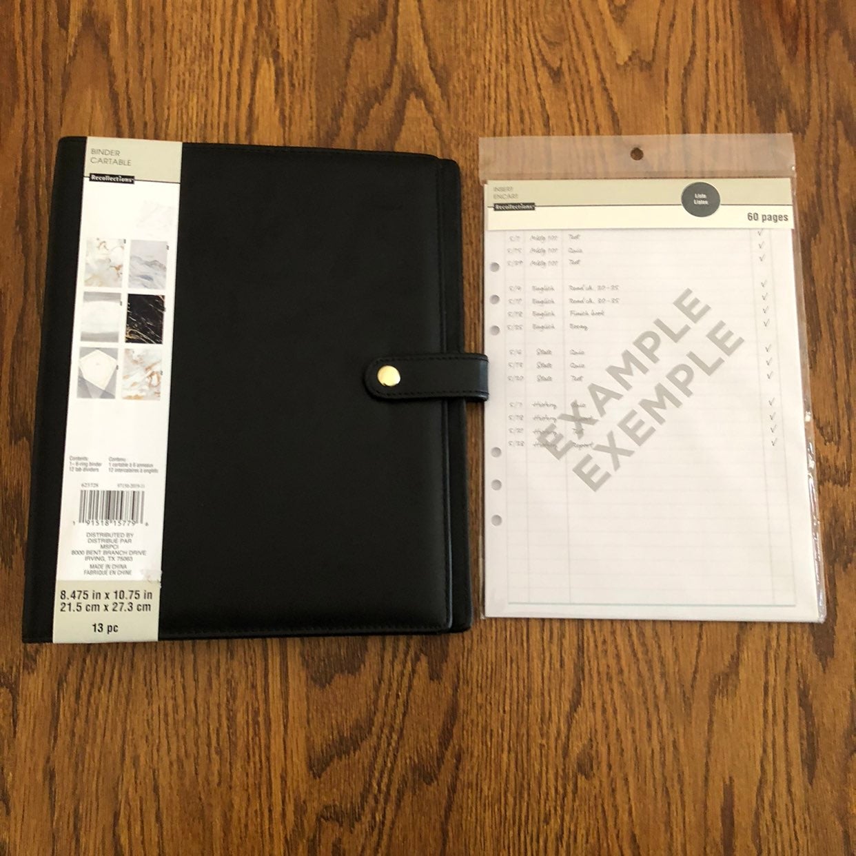 Binder Cartable Black Monthly Daily Plan