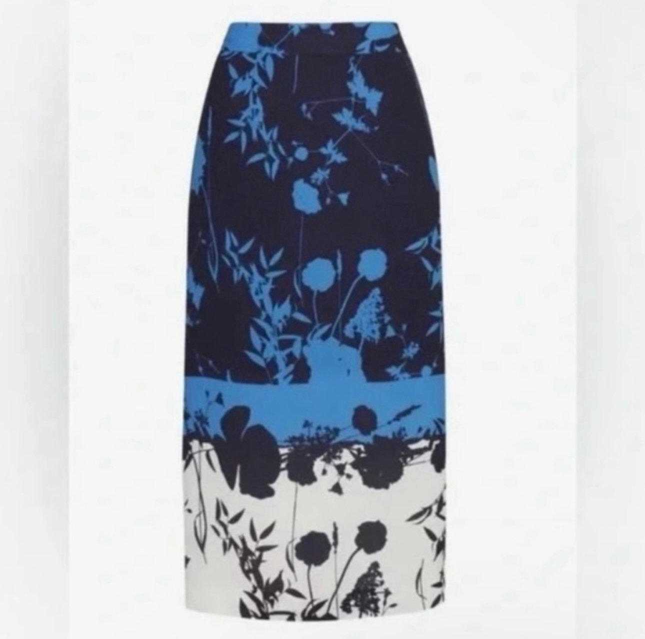 Ted Baker Selaah Bluebell Floral Side Slit Midi Skirt Ted Size 0(US 00)