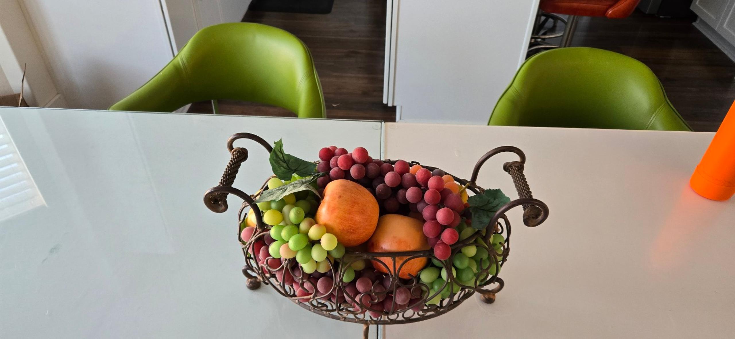 Vintage Solid Wrought iron fruit basket
