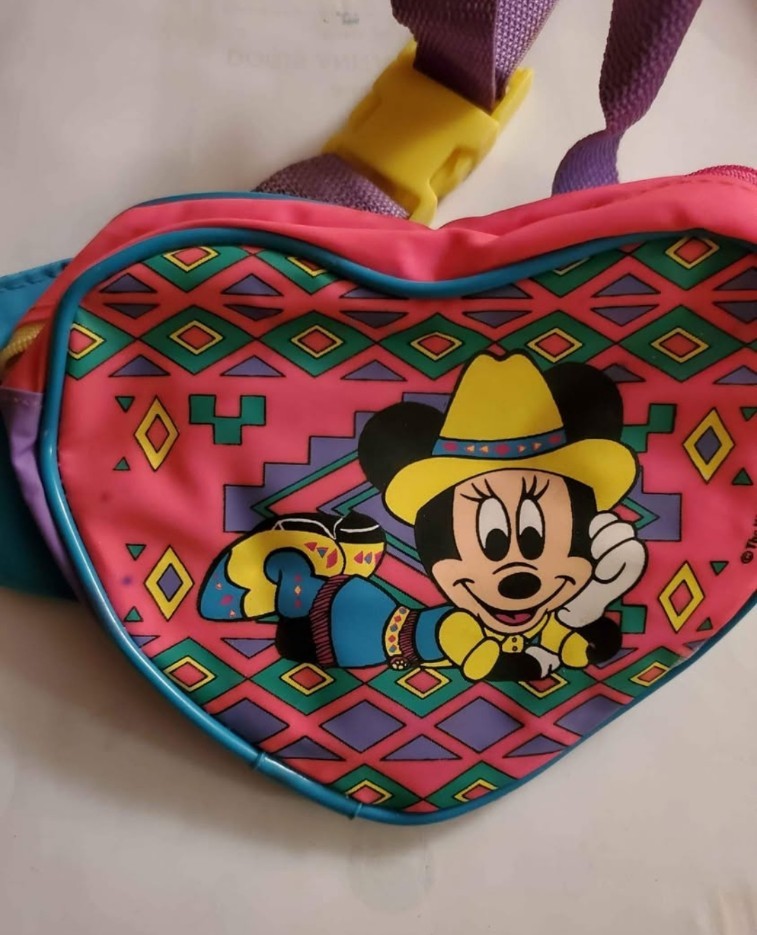 90s Rare Vintage Minney Mouse neon fanny pack purse
